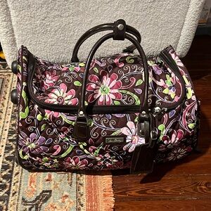 Vera Bradley Women’s Rolling Duffel Bag in “Purple Punch”